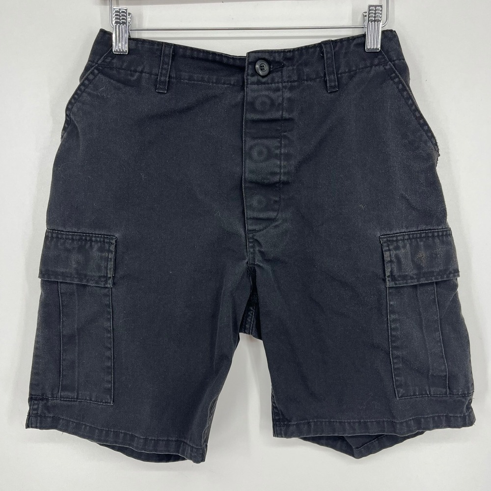 Rothco B.D.U. Shorts Mens Small Regular Black Cargo Tactical Utility Button Fly